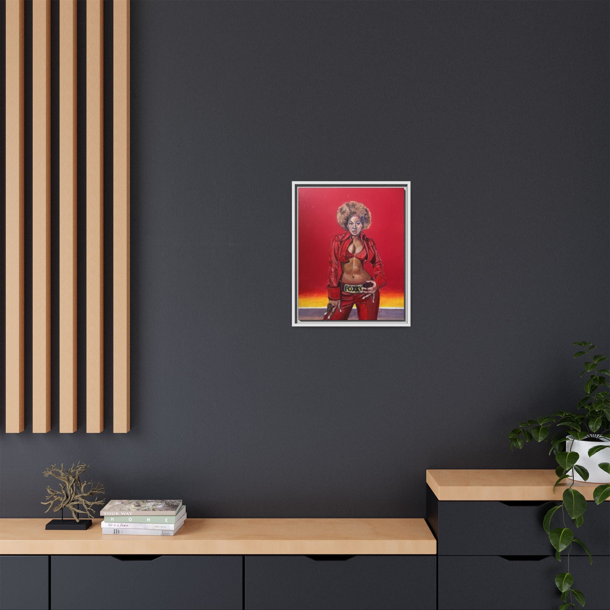 "Foxy"Matte Canvas, Framed (Multi-color)