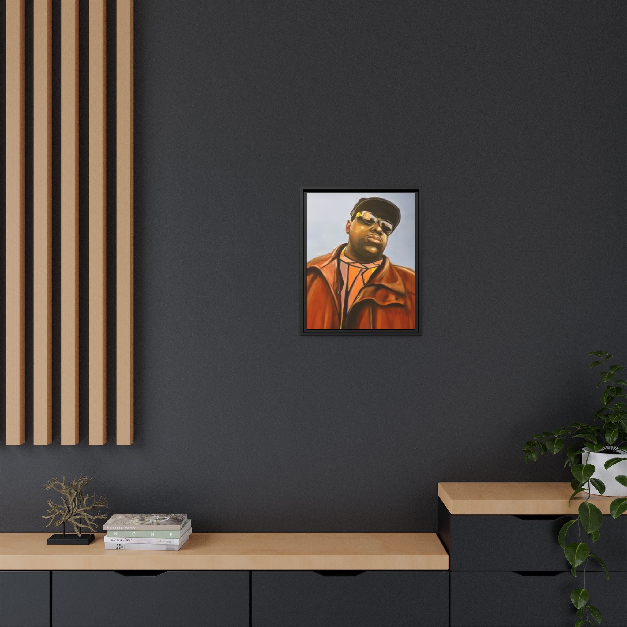 "Biggie"Matte Canvas, Framed (Multi-color)