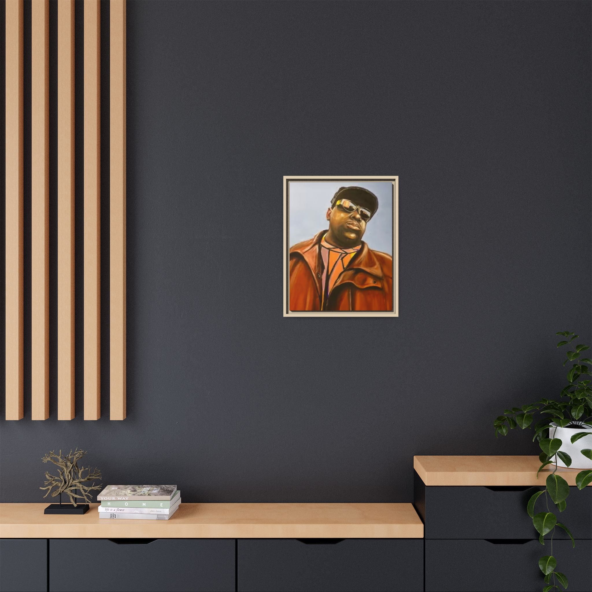 "Biggie"Matte Canvas, Framed (Multi-color)