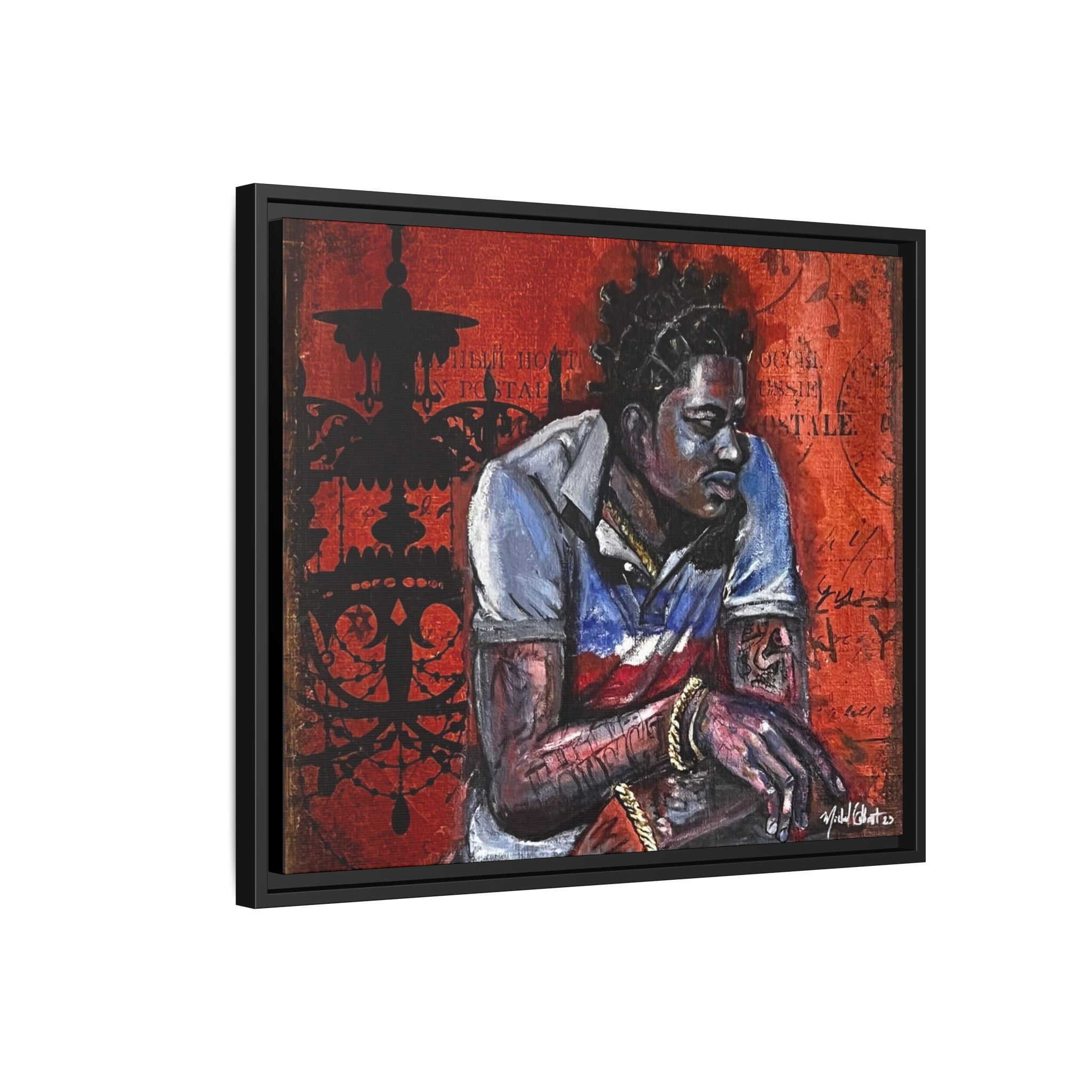 "Black"Matte Canvas, Framed (Multi-color)