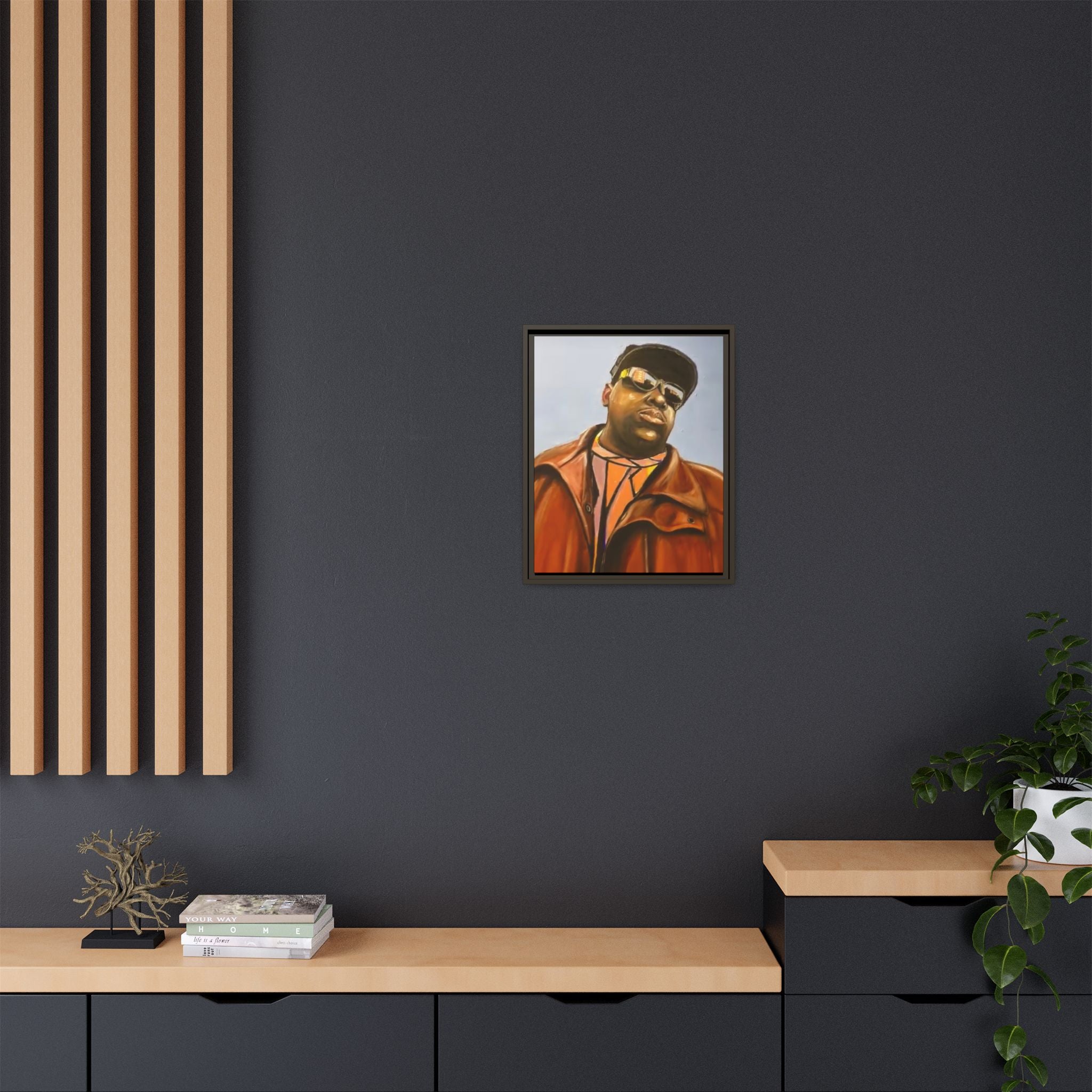 "Biggie"Matte Canvas, Framed (Multi-color)