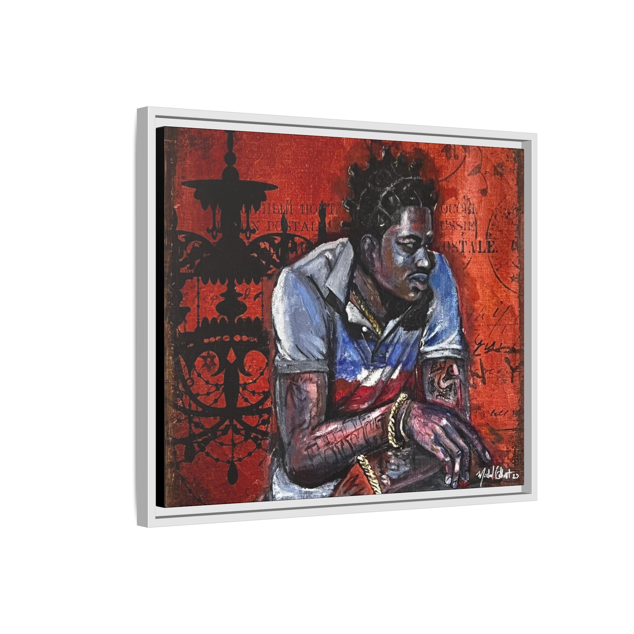 "Black"Matte Canvas, Framed (Multi-color)