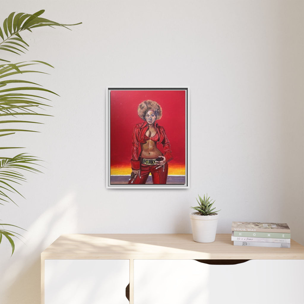 "Foxy"Matte Canvas, Framed (Multi-color)