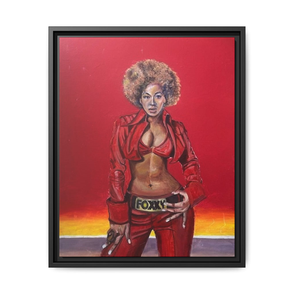 "Foxy"Matte Canvas, Framed (Multi-color)
