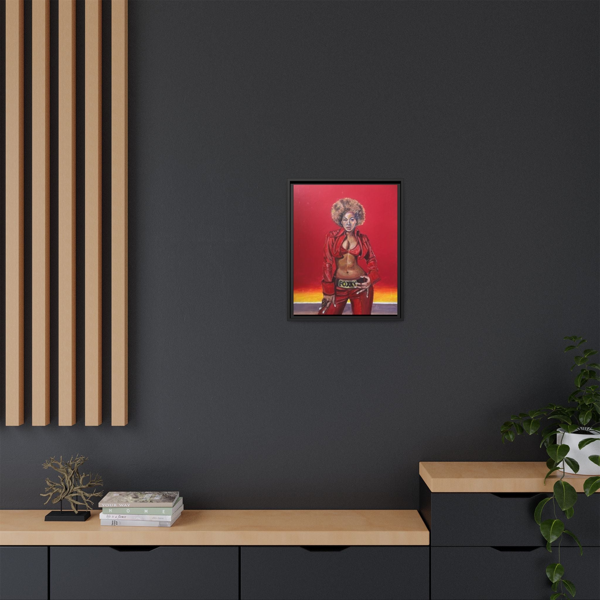 "Foxy"Matte Canvas, Framed (Multi-color)