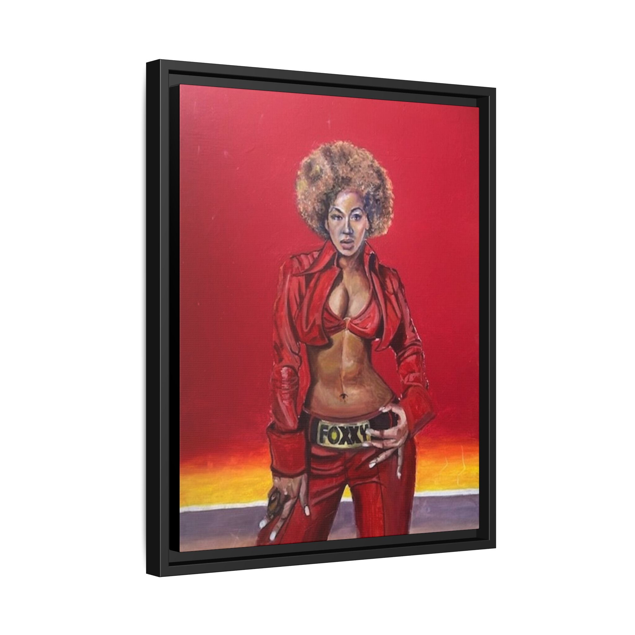 "Foxy"Matte Canvas, Framed (Multi-color)