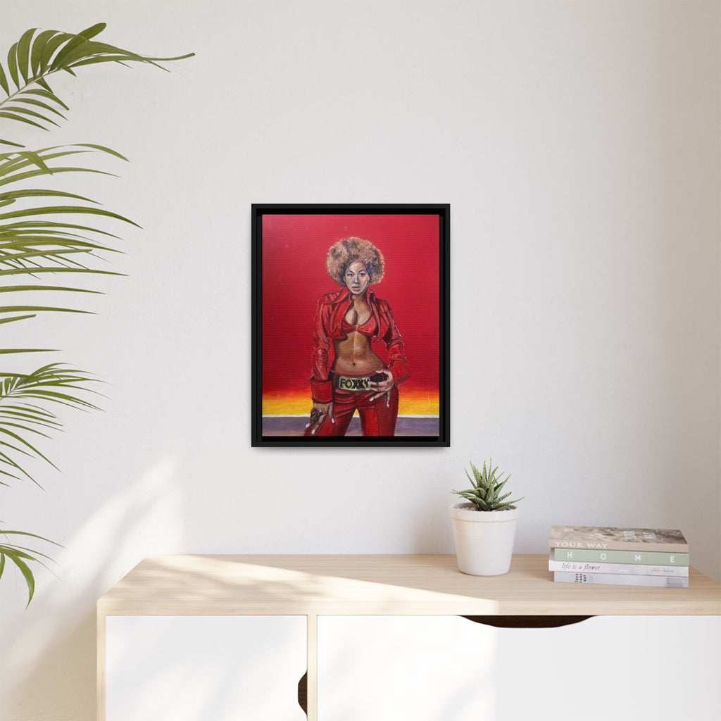 "Foxy"Matte Canvas, Framed (Multi-color)